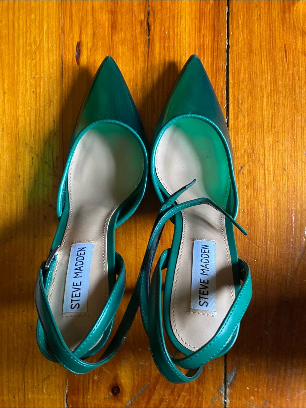 Steve Madden Teal Pointed-Toe Ankle-Strap Pumps